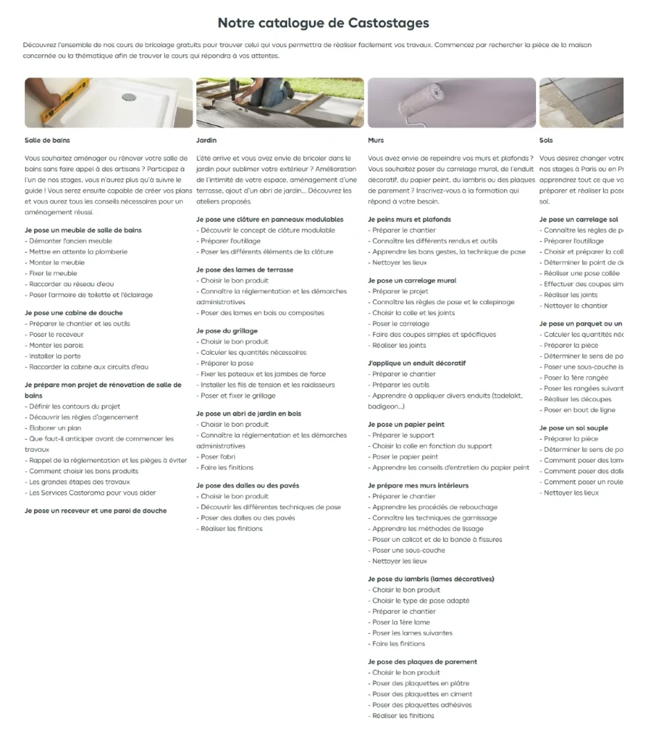 Catalogue des castostages