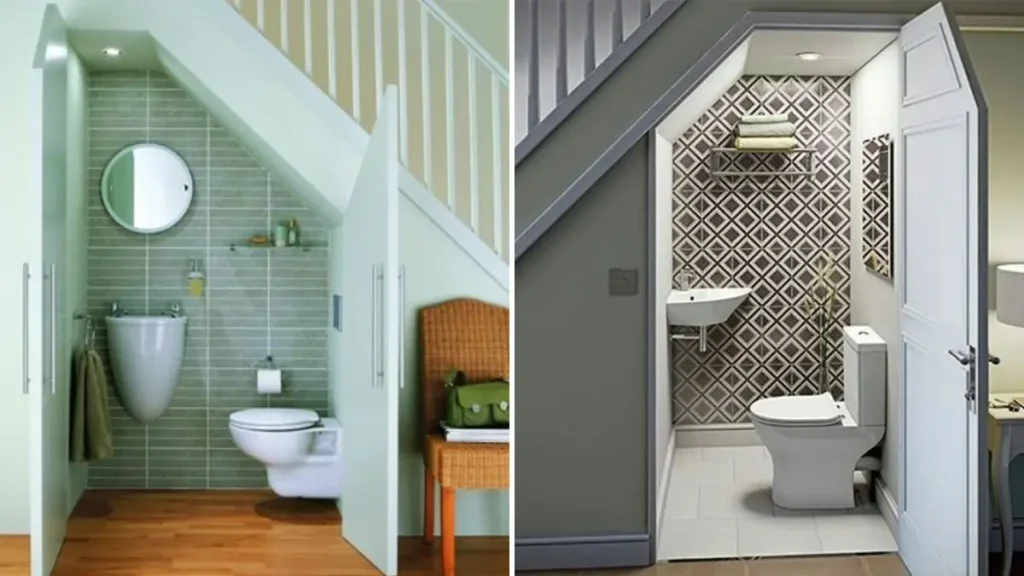 2 idées de toilettes d'appoint sous escalier